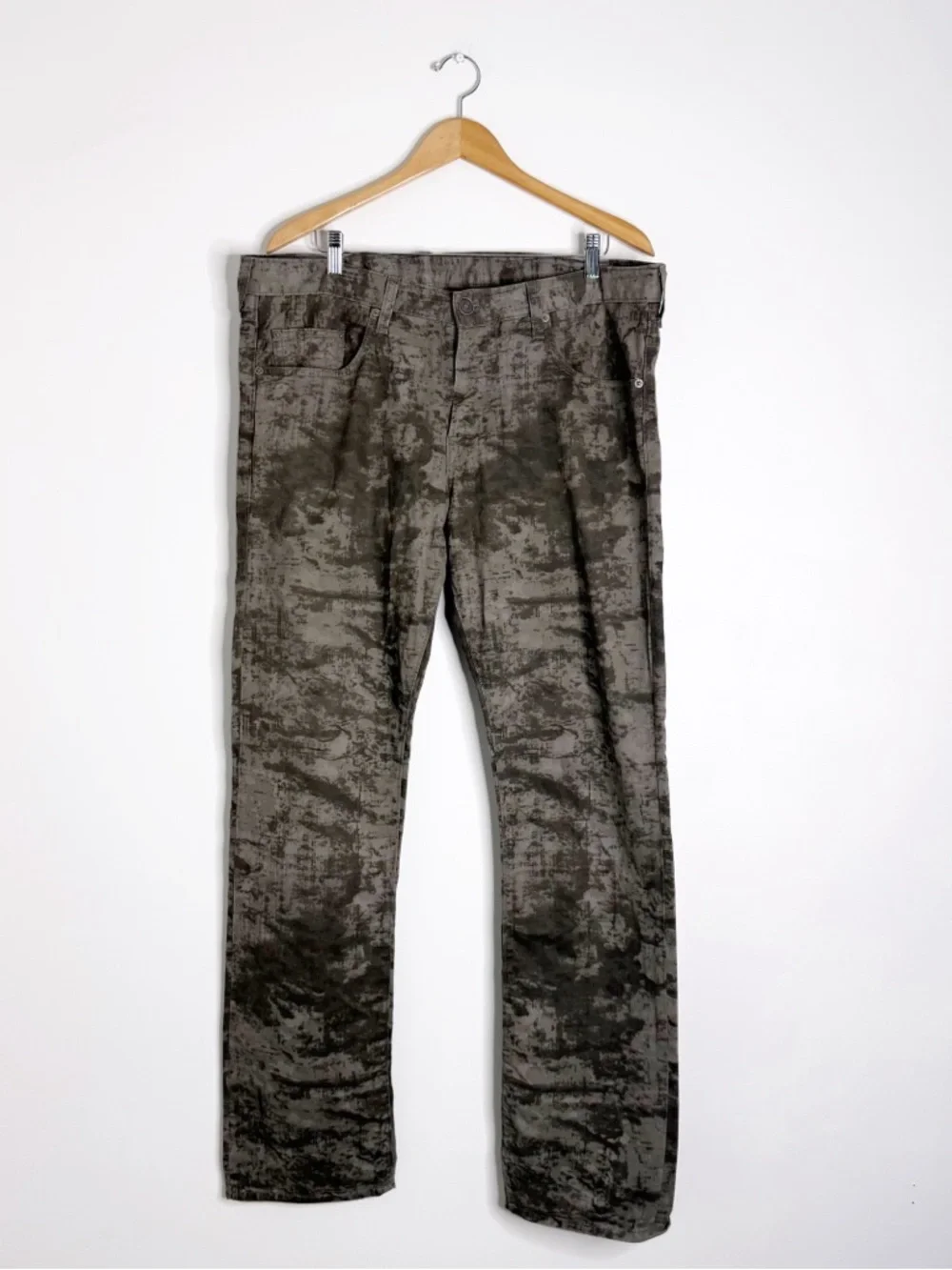 True Religion Vinny Tie Dye Camo Jeans Size 36 Made in USA Button Fly